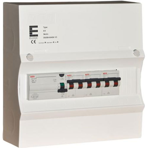 [1412013749] Færdigmonteret gruppetavle - HPFI - 3x13A 1P+N - Hvid