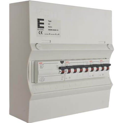 [1412014625] Færdigmonteret gruppetavle - HPFI - 1x16A 3P+N, 2x13A 1P+N - Grå