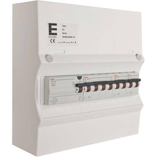 [1412014638] Færdigmonteret gruppetavle - HPFI - 1x16A 3P+N, 2x13A 1P+N - Hvid