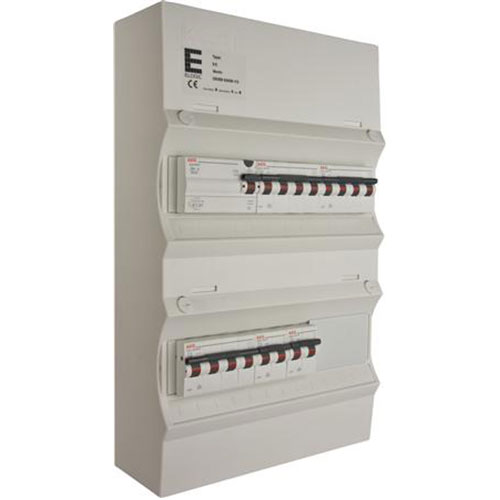 [1412014764] Færdigmonteret gruppetavle - HPFI - 1x16A 3P+N, 2x13A. 3P+N, 2x13A 1P+N - Grå