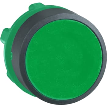 [7517901022] Harmony trykknapshoved i plast med fjeder-retur og plan trykflade i grøn farve