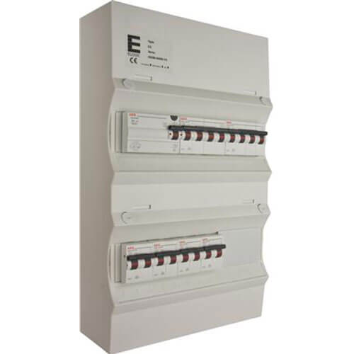 [1412015912] Færdigmonteret gruppetavle - HPFI - 2x16A 3P+N, 4x13A 1P+N - Grå