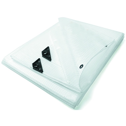 [H12745] Presenning m. armeringsnet - 8x12m, Klar PE (145g/m²)