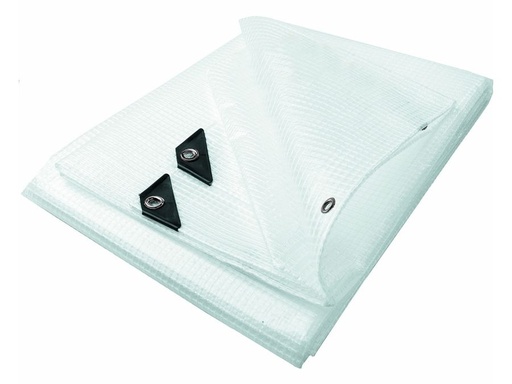 [H20866] Presenning m. armeringsnet - 4x8m klar PE (125g/m²)