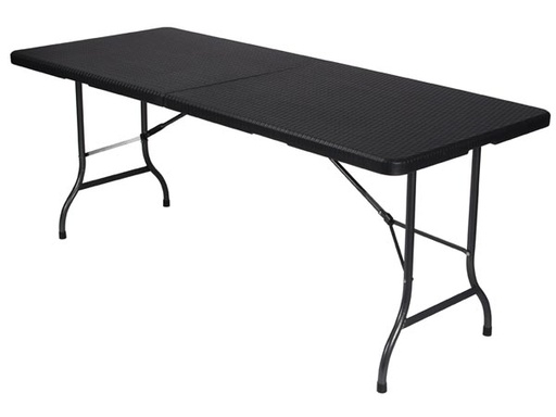 [H48973] Klapbord - Sort, 180 x 75 x 74cm (rattan)