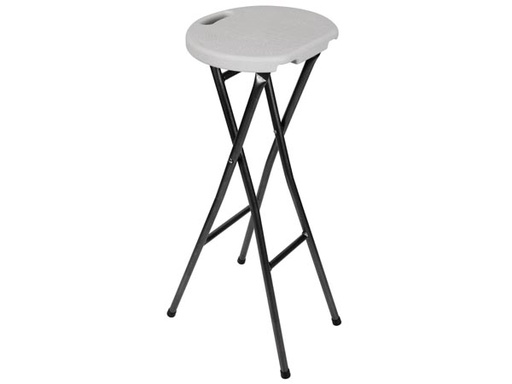 [H48377] Klapbarstol - Sort stål, Hvid plast