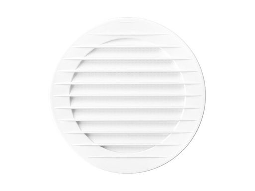 [H56198] Rund ventilationsrist, ABS plast - Ø120mm, Hvid