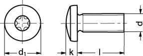 [2205400416] M4X16 DIN 7985 4.8 FZB panhoved maskinskrue Torx