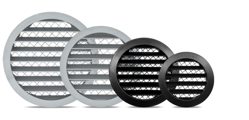 [H62914] Rund Aluminium væg-ventilationsrist - Ø160mm