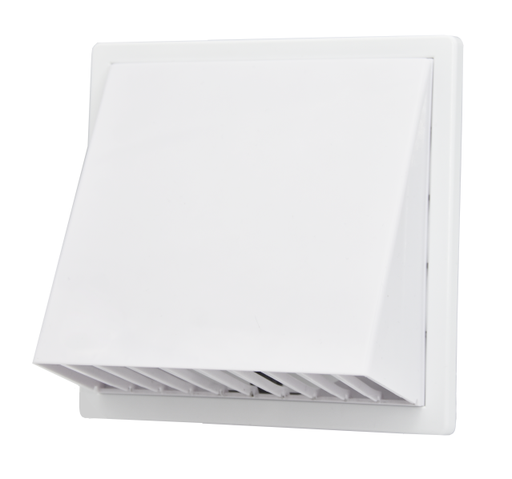 [H62387] Vægrist med hætte - 170x170mm, Ø125mm, Hvid