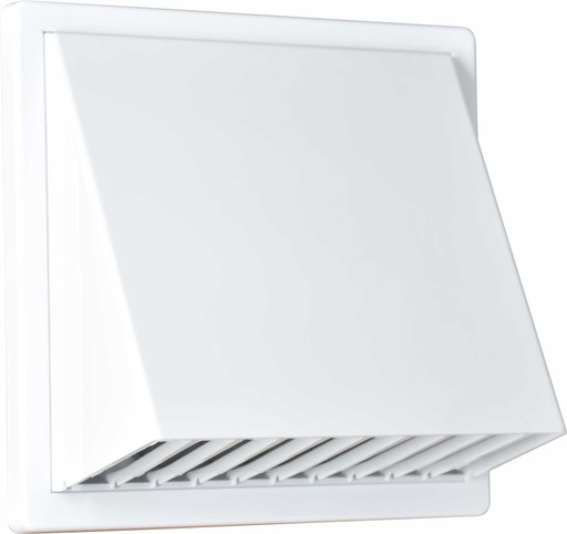 [H62393] Vægrist med hætte 170x170mm, Ø80-150mm, Hvid