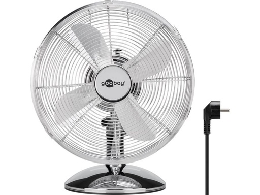 [H55606] Bordventilator - Ø30cm, 230V / 40W, 3 indstillinger, Krom