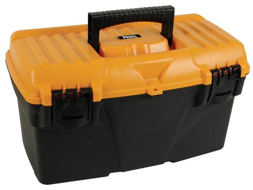 [H36693] Multi værktøjskuffert - Sort/orange, 16" udtagelig bakke