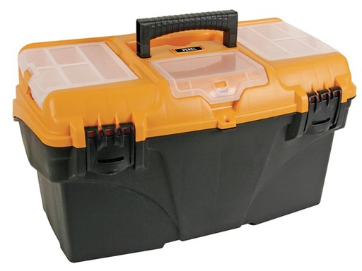 [H36700] Multi værktøjskuffert - Sort/orange, 20"  2 svingbakker