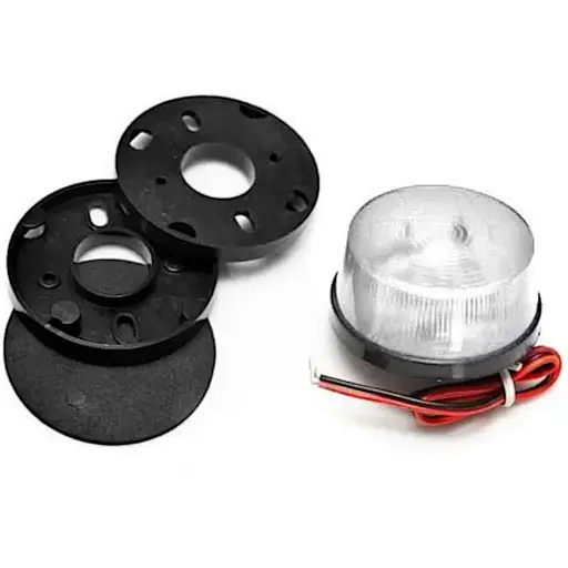 [H10071] Udendørs blinklys - Klar hvid, 12Vdc / 1W, Strobo (IP54)