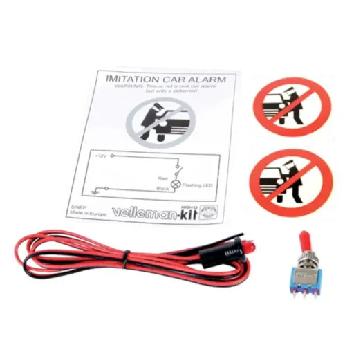 [H10036] Snydealarm - Blinkende 12Vdc lampe m. on/off kontakt