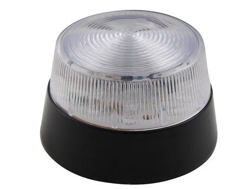 [H48399] LED blinklys - 12Vdc, Ø77mm, IP20, Klar hvid