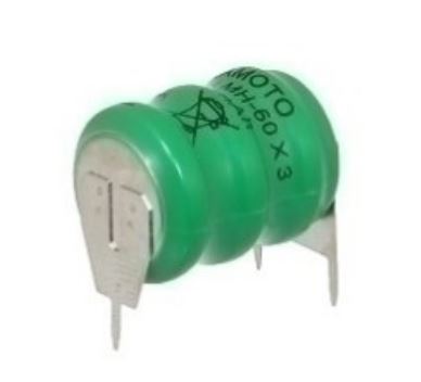 [H10519] NiMH batteri - 3,6V 80mAh, 3 printben (Ø16x18mm)