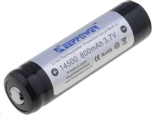 [H10540] 14500 LiION batteri - 3,7V 800mAh (Ø14x52mm)