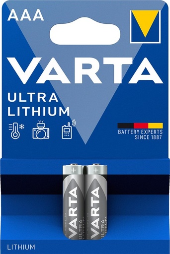 [H57716] Ultra Lithium AAA/FR03 batteri - 1,5V / 1100mAh (2 stk.)