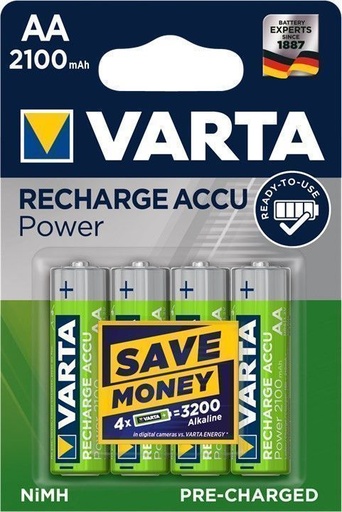 [H54024] NiMH AA/HR6 batteri - 1,2V 2100mAh, ReadyToUse (4 stk.)