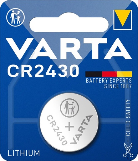 [H10295] CR2430 Lithium knapcelle, 3V / 280mAh (1 stk.)