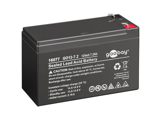 [H46535] Blybatteri - 12V 7,2Ah 4,8mm stik (151x65x95mm)