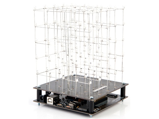 [H31690] K8018W - 3D LED kube, 5x5x5 hvide LED, programmerbar via USB