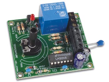 [H10765] Termostatmodul m. relæ, +5 til +30°C / 3A (loddekit)