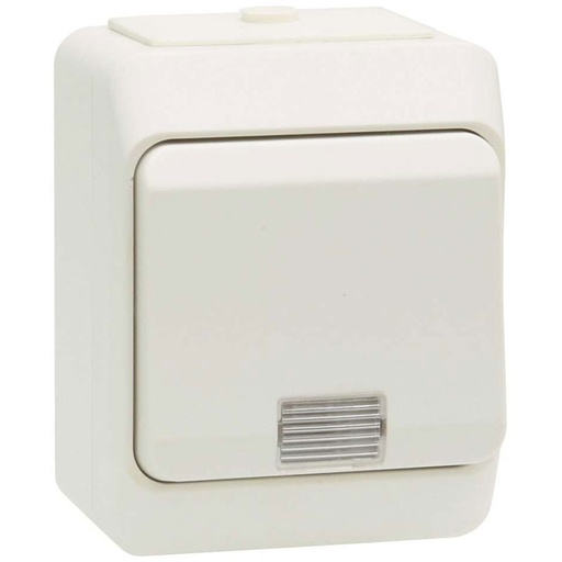 [1893201] Kapslet korrespondanceafbryder m. lampe IP44 - hvid