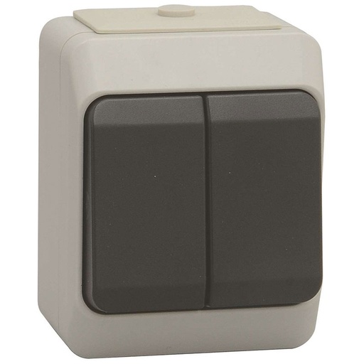 [1893303] Stænktæt kroneafbryder IP44 - grå