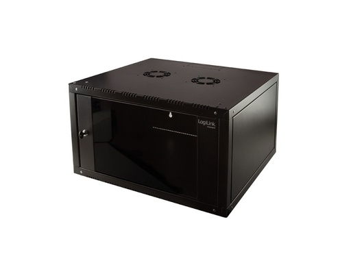 [H49544] 19" væg-rackskab - 9U B600xD560mm (Single) Sort