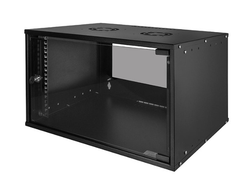[H61129] 19" væg-rackskab - 6U 545 x 400, Sort