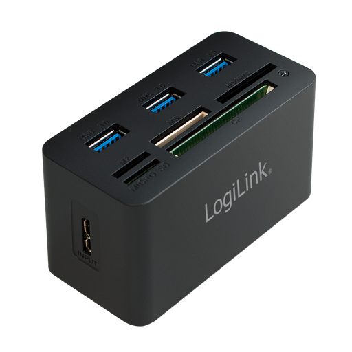 [H55098] USB 3.0 hub med kortlæser - SD/microSD/M2/MS(Duo+Pro)/CF