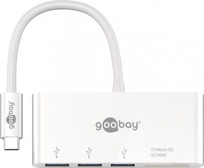 [H51144] USB-C Multiport Adapter - Kortlæser, USB 3.0, Hvid (0,15m)
