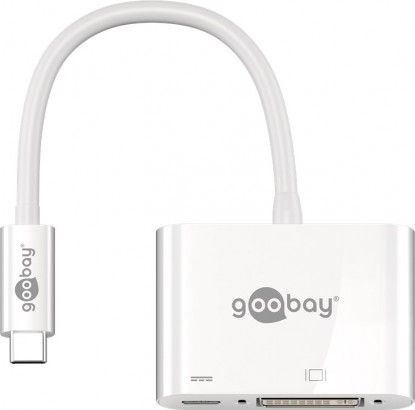 [H51130] USB-C til DVI PD adapter - USB-C ladeport, Hvid (0,15m)