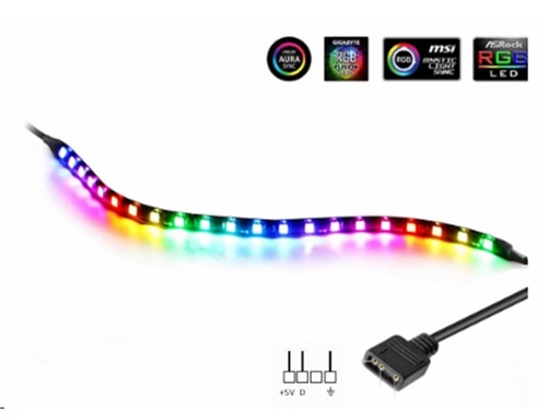 [H54986] ARGB LED strip til PC - 5V, WS2812b, 3P (50cm)