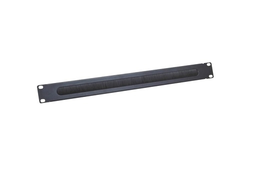 [H49375] 19" Kabelgennemføring m. børsteindsats - 1U, Sort
