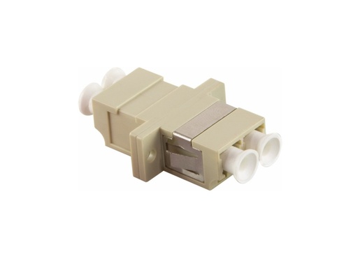 [H49200] Fiberoptisk adapter - LC/LC duplex, Beige (OM2) m. flange