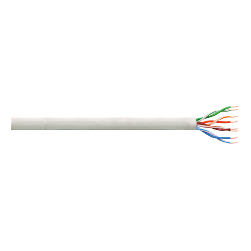 [H41597] Cat6 Installationskabel, U/UTP, CCA, Grå massiv (305m)