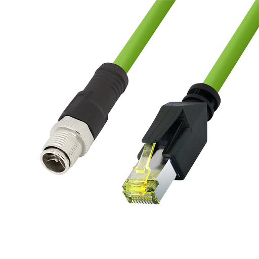 [H63194] S/FTP netværkskabel - CAT6a PUR, M12 X-Code til RJ45 (2m)