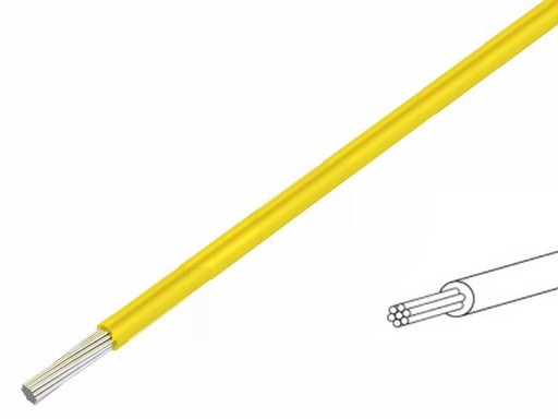 [H54691] Silikoneledning - 2,5mm² trådet, 180°C Gul (metervare)