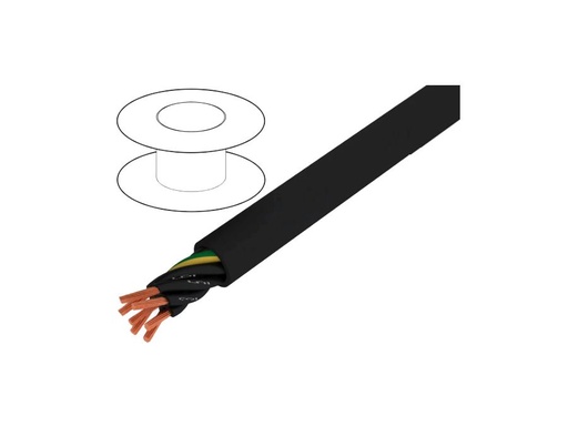 [H58428] Multikabel - 7x0,5mm² uskærmet Ø6,7mm, Sort (metervare)