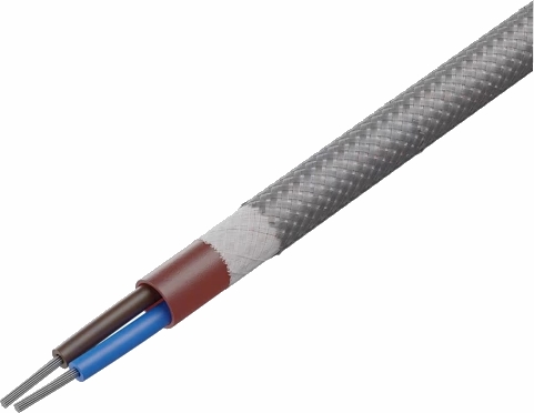 [H61643] Silikonekabel, udvendig trådflet, 2x1mm² 180°C (metervare)
