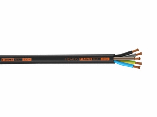 [H62117] Gummikabel - H07RN-F, 5x2,5mm² Ø15mm, Sort (metervare)