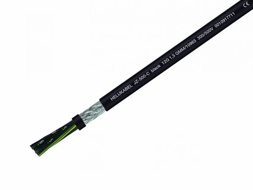 [H62748] Multikabel, skærmet - 4x1,5mm² trådet Sort (metervare)