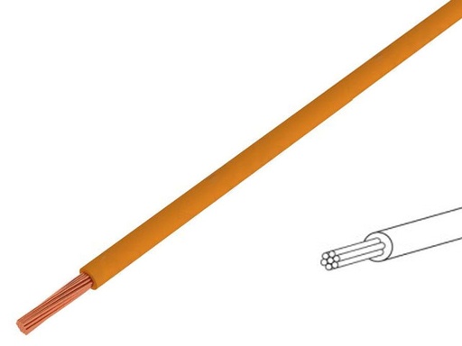 [H28351] Monteringsledning - 0,75mm² trådet, ORANGE (metervare)