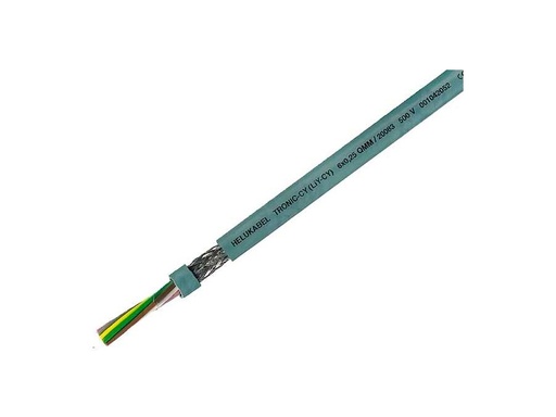 [H24233] Multikabel - 8x0,25mm² trådet +skærm, Ø6,3mm Grå (metervare)