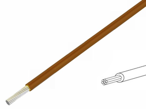[H48385] Silikoneledning - 1,5mm² trådet, 180°C Brun (metervare)
