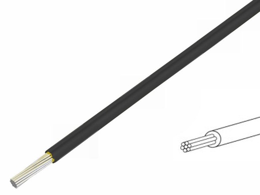 [H48375] Silikoneledning - 1,5mm² trådet, 180°C Sort (metervare)
